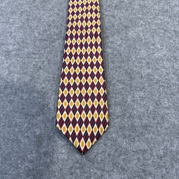 Burberry's London Pure Silk Hand Sewn Dress Tie Men's Red & Yellow Color NEW - Picture 1 of 10